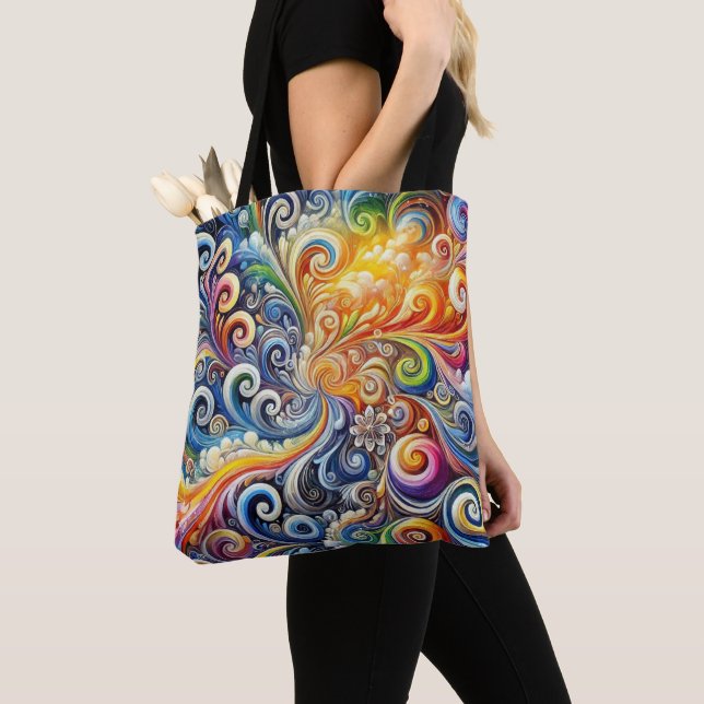 Bolsa Tote Abstrato de Arte Contemporânea (Close Up)