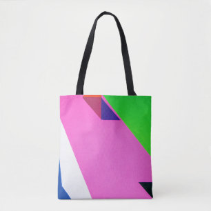 Bolsa Tote Abstrato de arte rosa e multicolor