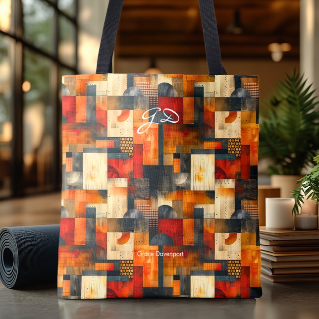 Bolsa Tote Abstrato de cor laranja quente - Saco de ferrament (Criador carregado)