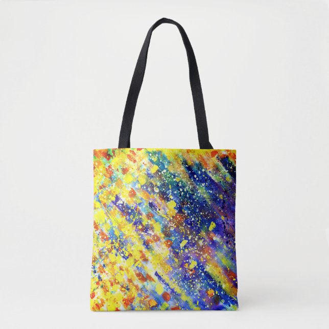 Bolsa Tote Abstrato de cores escuras brilhantes (Frente)