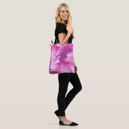 Bolsa Tote Abstrato de Design de Aquarela Rosa Púrpura
