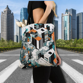Bolsa Tote Abstrato de Edifícios Elevados de Elevação Elevada