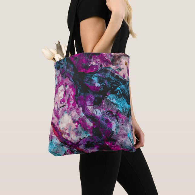 Bolsa Tote Abstrato de Épocas de Cristal Ruby e Sapphire (Close Up)