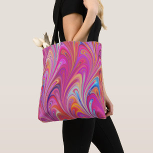 Bolsa Tote Abstrato de espiral cor-de-rosa