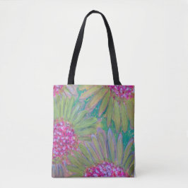 Bolsa Tote Abstrato de Flores Rosa
