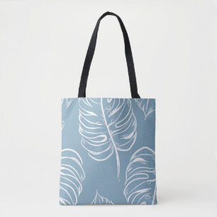 Bolsa Tote Abstrato de Folha Tropical: Verde sem costura.