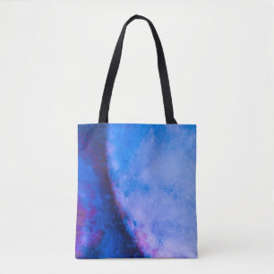 Bolsa Tote Abstrato de gelo azul roxo