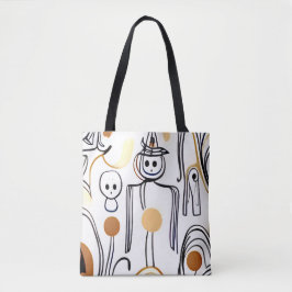 Bolsa Tote abstrato de linha moderna na moda no outono de Hal
