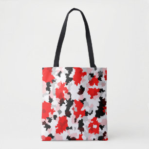 Bolsa Tote Abstrato de padrão irregular Design branco preto v