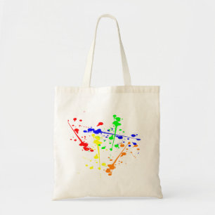 Bolsa Tote abstrato de pintura esmagada colorida