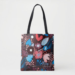 Bolsa Tote Abstrato de pintura manual Dó de esboço de aquar