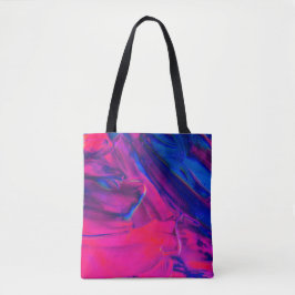Bolsa Tote Abstrato de pintura rosa, púrpura e azul Abstra