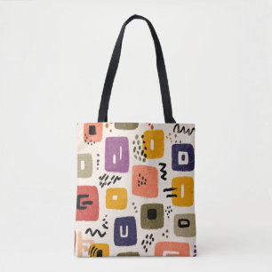 Bolsa Tote Abstrato de Portas Retro Retrópicas Moderno do s