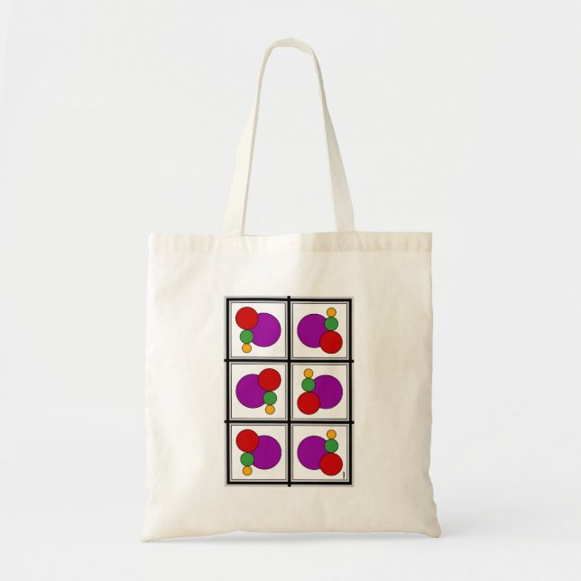 Bolsa Tote Abstrato de quadrados e círculos (Frente)