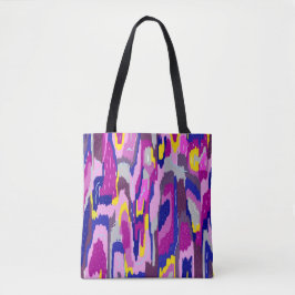 Bolsa Tote Abstrato de Starry em Purples e Blues
