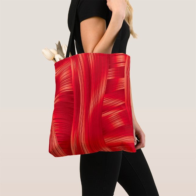 Bolsa Tote Abstrato de Textura Muscular Vermelha Dinâmica (Criador carregado)
