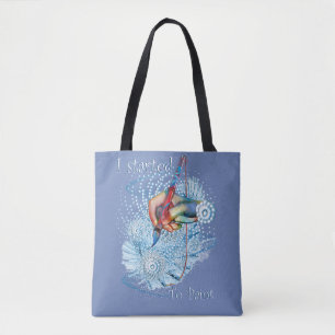 Bolsa Tote Abstrato de vibração azul