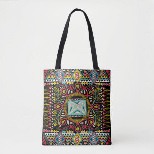 Bolsa Tote Abstrato: design de bolso quadrado.