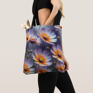 Bolsa Tote Abstrato do Cosmos Laranja e Roxo