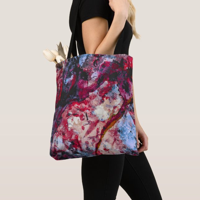 Bolsa Tote Abstrato do Red Agate Crystal Geode (Close Up)
