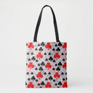 Bolsa Tote Abstrato do Red Black Clover Club - Padrão Design