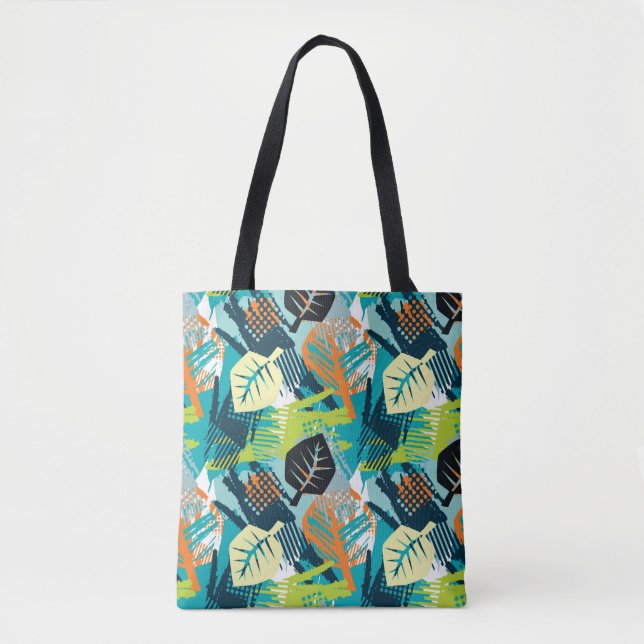 Bolsa Tote Abstrato face design de altura com patamar de incl (Frente)