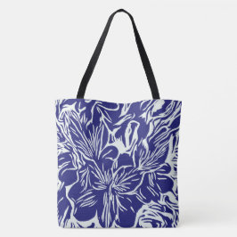 Bolsa Tote Abstrato Floral Art Grocery Comprando Praia