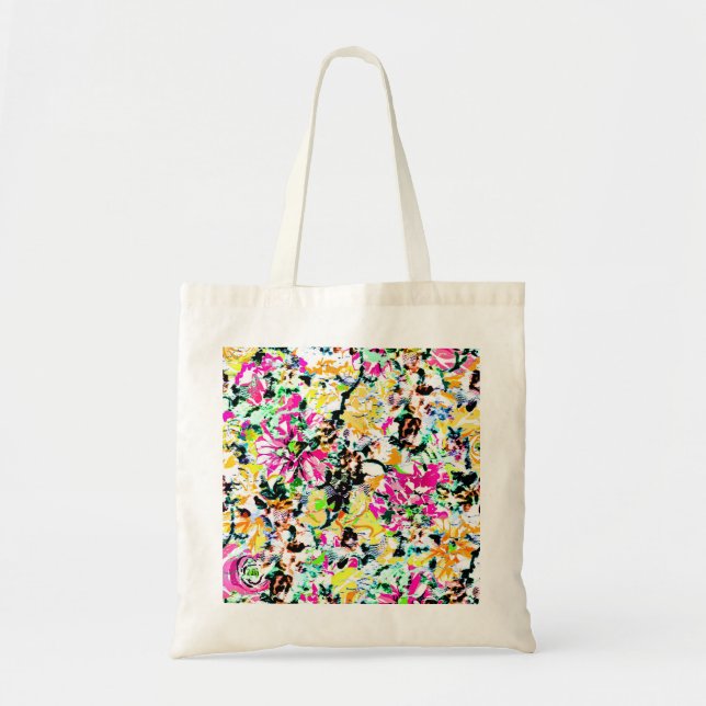 Bolsa Tote Abstrato floral colorido (Frente)