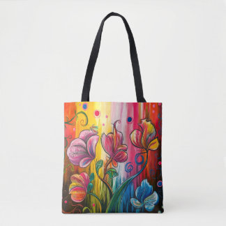 Bolsa Tote Abstrato floral colorido