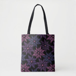 Bolsa Tote Abstrato floral flores românticas desenho animado 