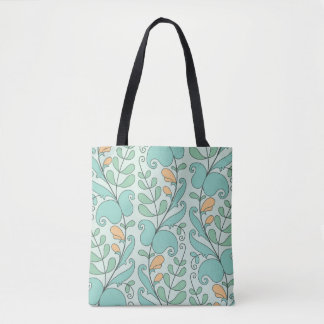 Bolsa Tote Abstrato Floral: Padrão Sem Fios Vintage
