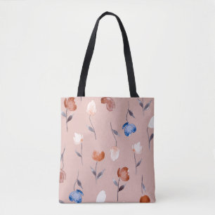 Bolsa Tote Abstrato Floral Watercolor: Pastel Seamless.