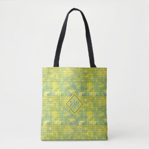 Bolsa Tote Abstrato Geométrico Cheerical Amarelo e Verde