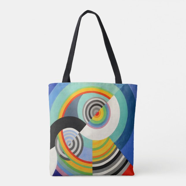 Bolsa Tote abstrato geométrico de Robert Delaunay (Verso)