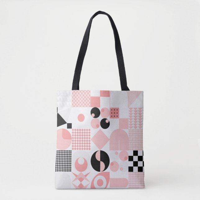 Bolsa Tote Abstrato geométrico de vintage feito com (Frente)