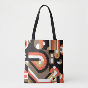 Bolsa Tote Abstrato geométrico: Design de Trabalho de arte fu