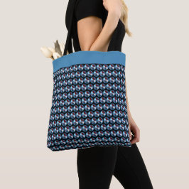 BOLSA TOTE ABSTRATO GEOMÉTRICO PADRÃO AZUL AZUL VERMELHO