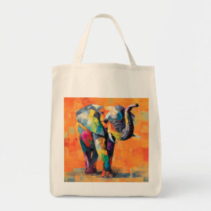 Bolsa Tote Abstrato Happy Rainbow Elephant