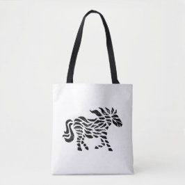 Bolsa Tote Abstrato Horse Woodblock Impressão Totoag