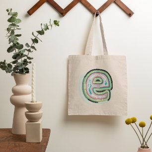 Bolsa Tote Abstrato - Letra Colorido E Saco de Toques
