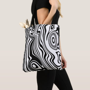Bolsa Tote Abstrato - Linhas Pretas e Brancas Adormecidas - P