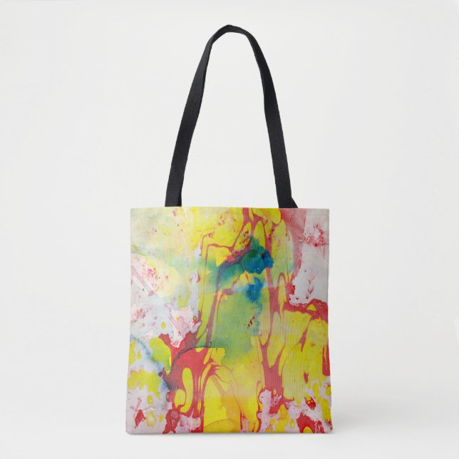 Bolsa Tote Abstrato Modelo Amarelo Vermelho Azul Verde Roxo (Frente)