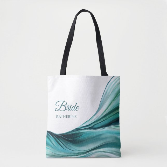 Bolsa Tote Abstrato moderno-Emerald Green- (Frente)