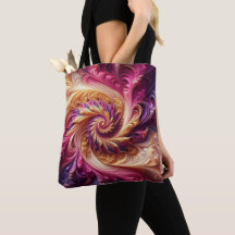 Abstrato Moderno Girando Rosa, Dourado e Roxo