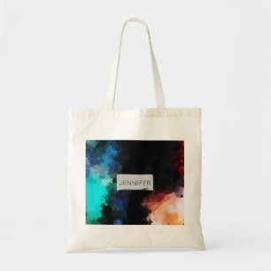 Bolsa Tote Abstrato moderno - Pintar - Pintar - Laranja Preto