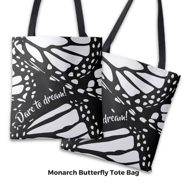 Bolsa Tote Abstrato Monarch Butterfly Wing - Atreve-se a Sonh (Abstract Monarch Butterfly Wing - Dare to Dream! Tote Bag)