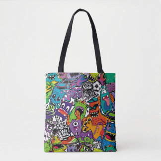 Bolsa Tote Abstrato monstros histórias em quadrinhos sem cost