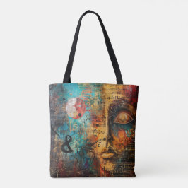Bolsa Tote Abstrato Musical Score Digital Art