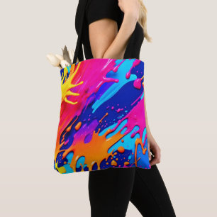 Bolsa Tote Abstrato Neon Paint DriDesign