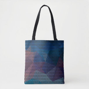 Bolsa Tote Abstrato, padrão multicolorido, padrão de malha, l